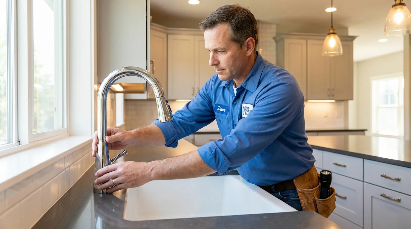 Kitchen faucet installation by Johns Plumbing LLC in Galesburg